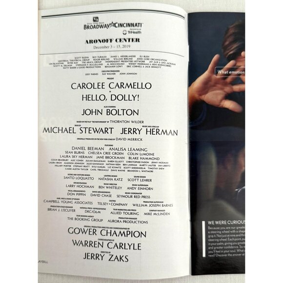 Hello Dolly Playbill December 2019 Aronoff Center Cincinnati Ohio National Tour - Picture 3 of 12